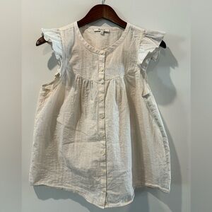 Madewell Cream Button-Down Top Size M